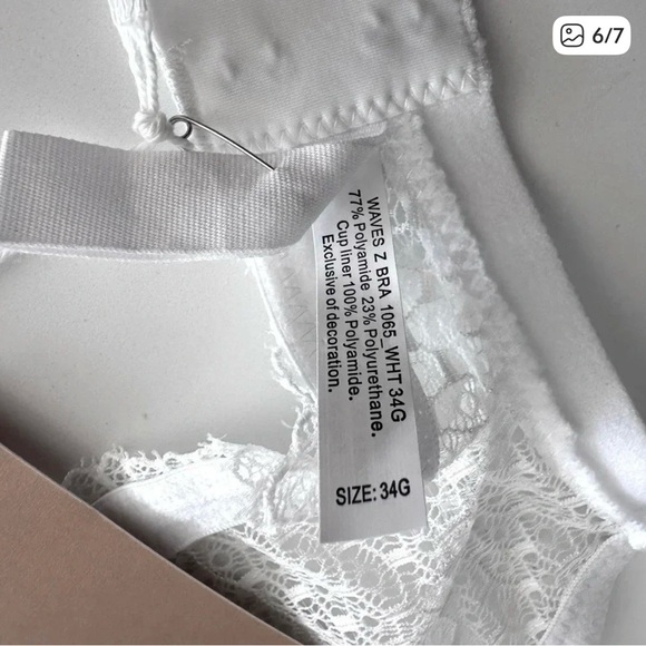 Beija London Waves Z Balconette Bra White 34G - Picture 6 of 7